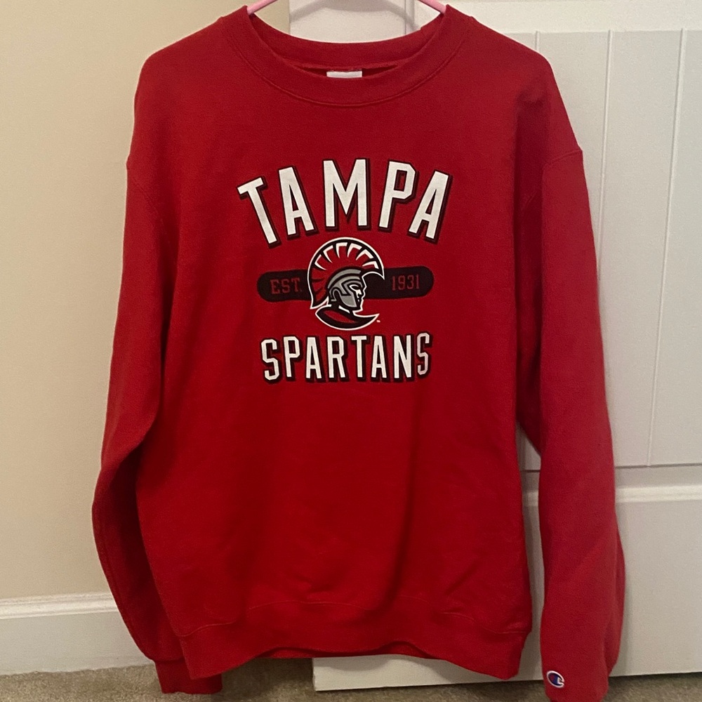 Champion Men's Red Tampa Spartans Crewneck Sweater